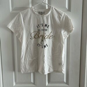 francesca’s Women’s L White “It’s Me I’m The Bride” Tee Shirt